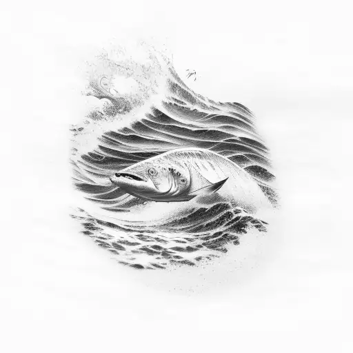 Ocean Wave And Fish