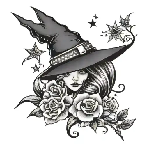 Witchy With Stars And Flower