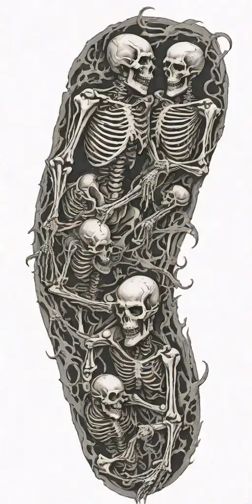 Skeletons And Demons Fighting