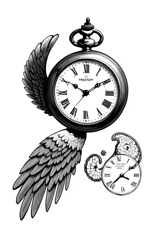 Pocket Watch W One Wing