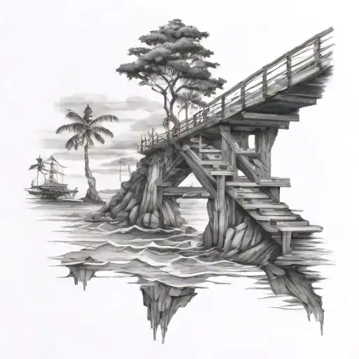 Wooden Bridge To The Ocean