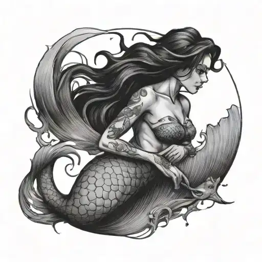 Sketch Of A Dark Mermaid