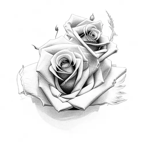 Rose And Angel Entwined Tattoo