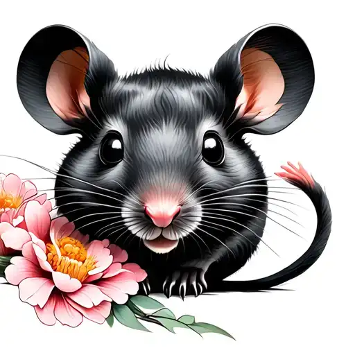 Chinese Year Of The Rat In Flowers