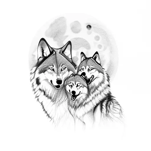 Mother And Son Wolf Howling