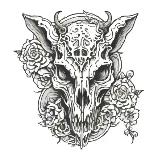 Squirrel And Longhorn Skull