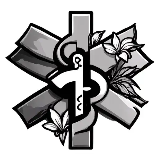 An Emt Symbol With Plumerias