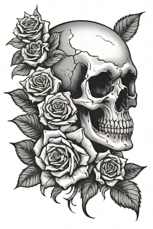 Skull With Rose In Its Eye