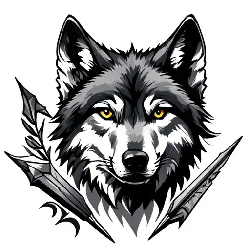 Arrow And Wolf Face
