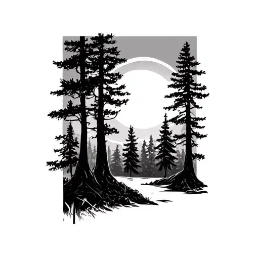 Forest With Brier Patch With Morning Sun Rising