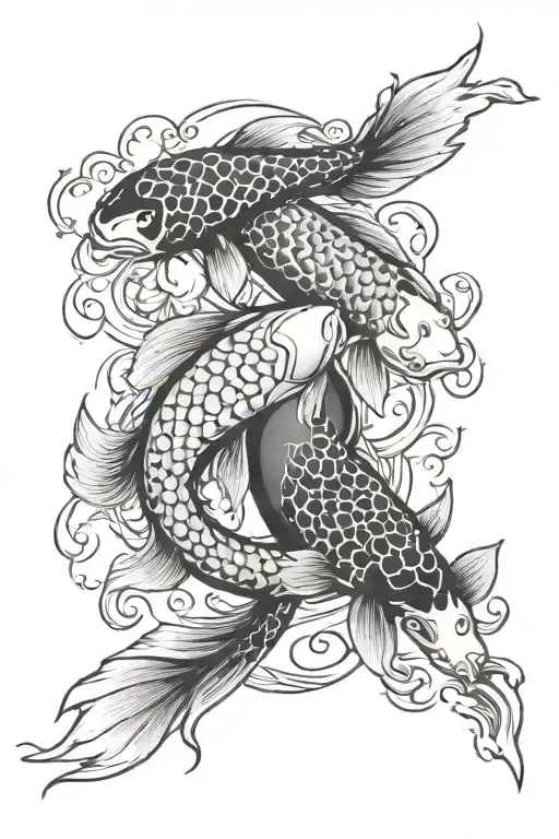Pisces Koi Fish Ying Yang