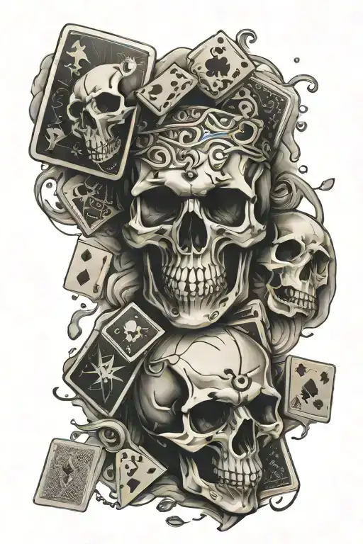 Skull Dice Cards Floating