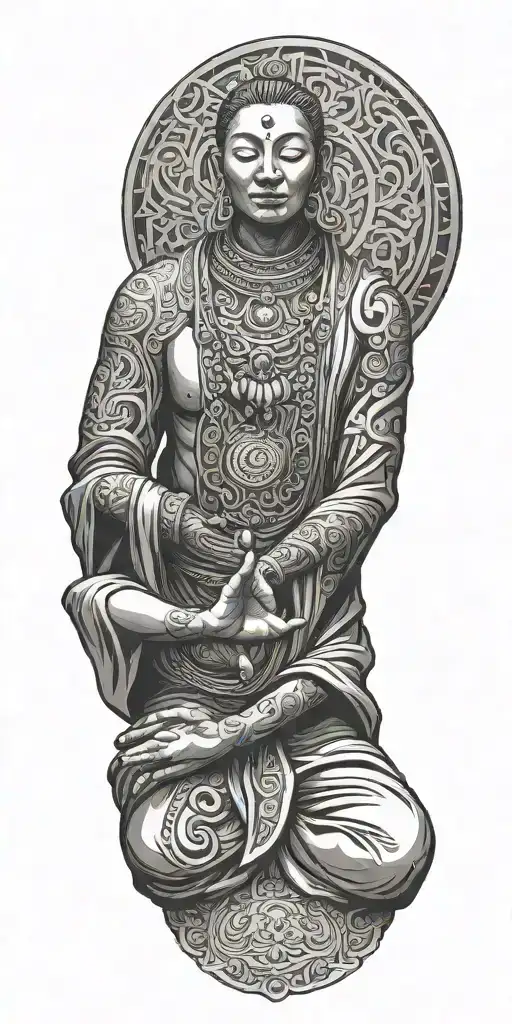 Person With Tunic Meditating Figure