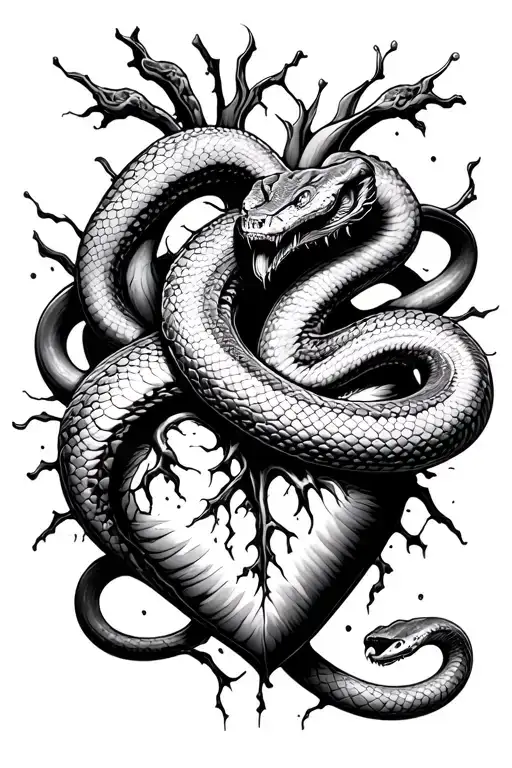 Snake Breaking Free From Heart Shape