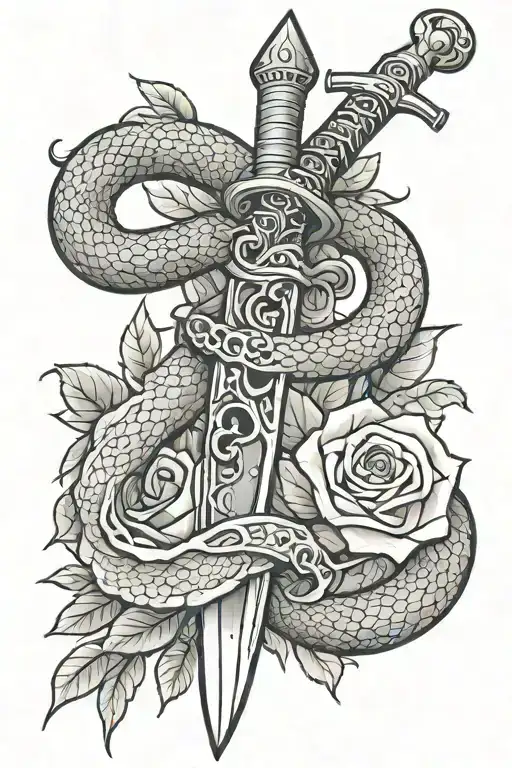 Islamic Prohet Muhammad Sword With A Snake And Rose