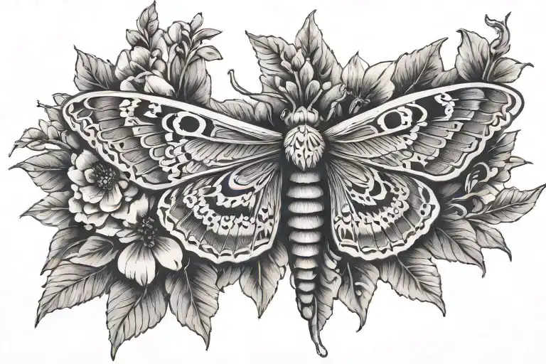 Death Moth & Flowers