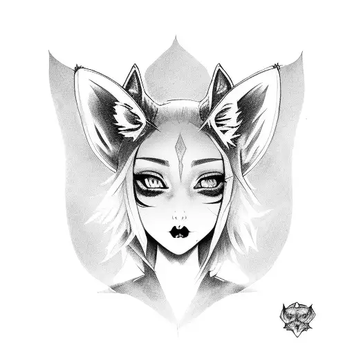 Gothic Girl With Fox Ears Holding A Dslr Camera