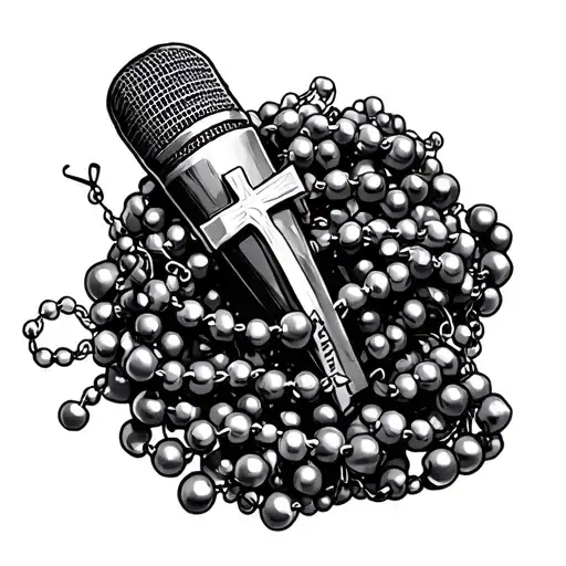 A Rosary Wrapped Around A Microphone Singing Microphone