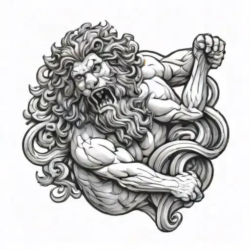 Hercules Choking The Nemean Lion