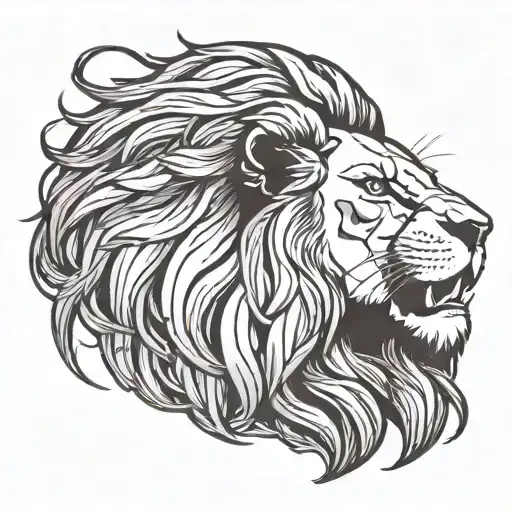 Simple Half Lion Head