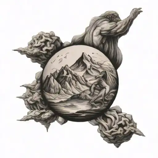 Mountain And Atlas Holding The World