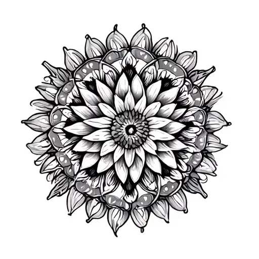 Realism Designs Like A Mandala Design Incorporating Elements