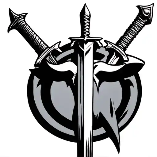 Three Sword With Taurus Sign In Front