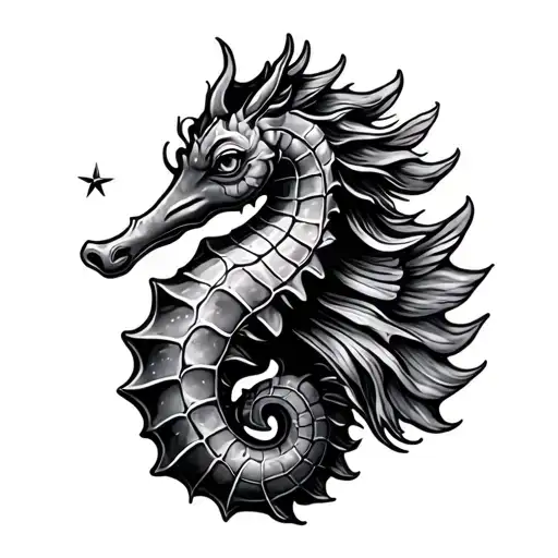 Sea Horse With A Small Star