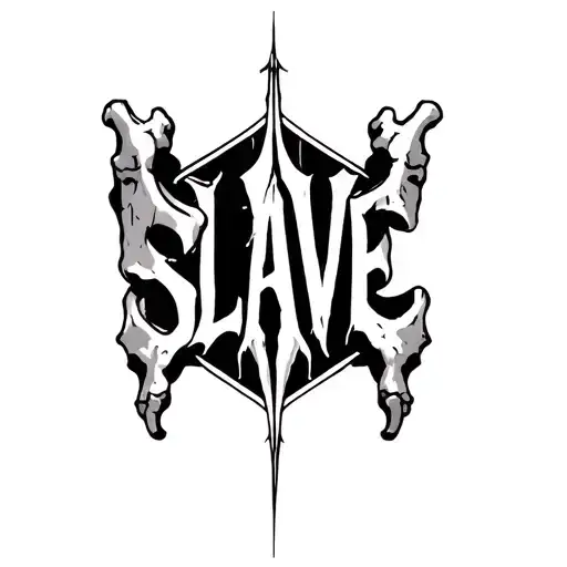 The Word Slave Virtical Along The Bone On The Forearm