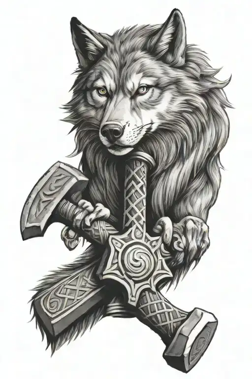 Wolf Mjolnir Thor