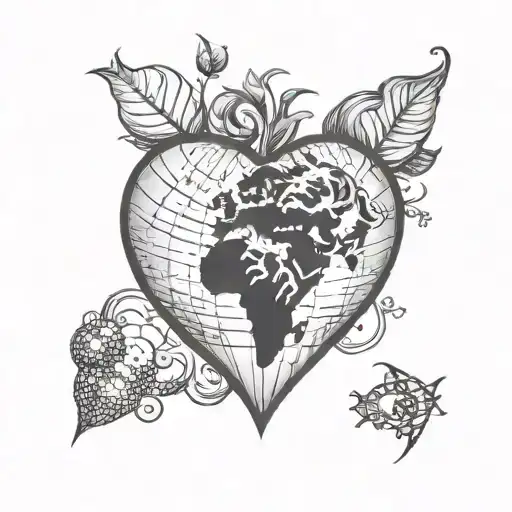 Heart With Earth Globe