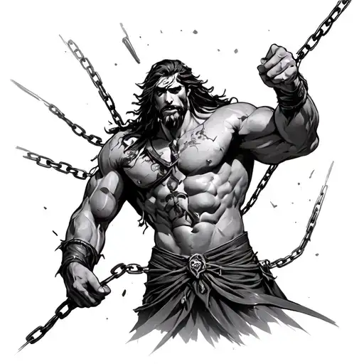 Samson Chained In Pilar Broken