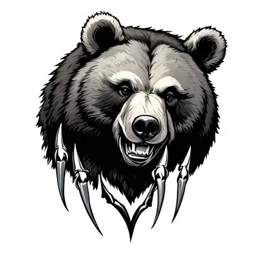 Bear Face With Claw