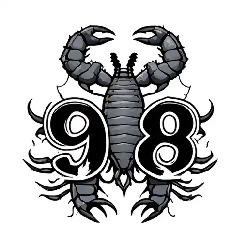 Number 98 Combined With Scorpio
