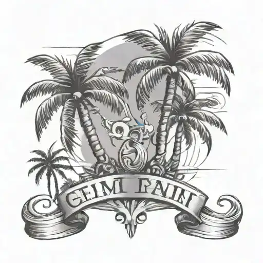 Gemini Sign With Palm Trees