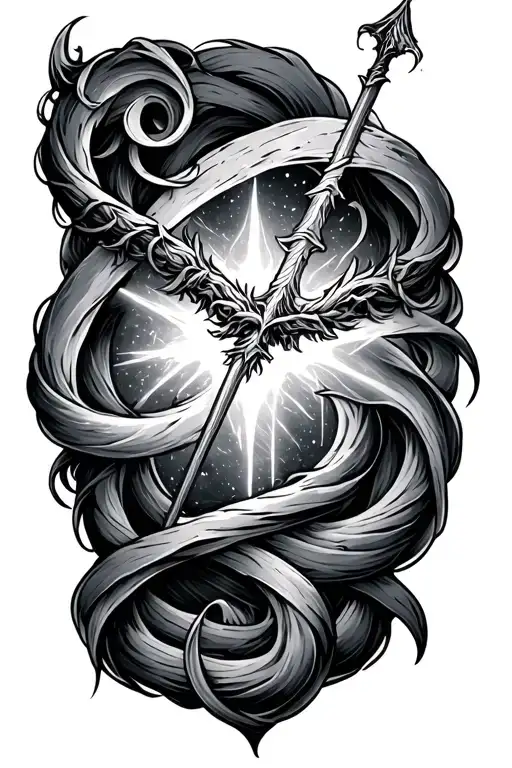 Word Lumos With The Elder Wand Intertwined