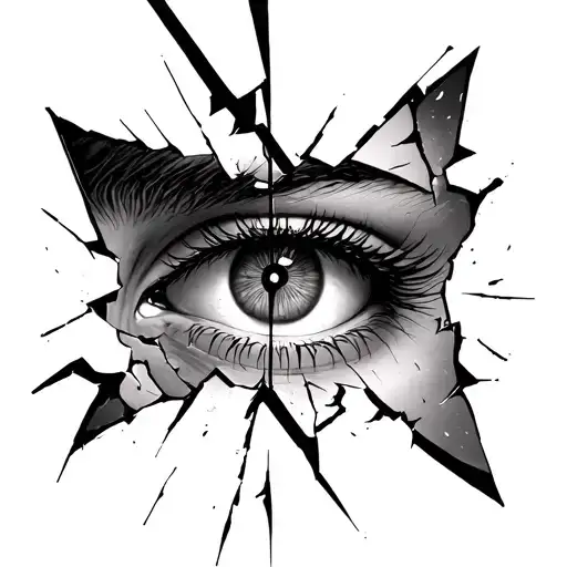 Leo And A Broken Clock With A Centralised Female Eye With Lyon On Top