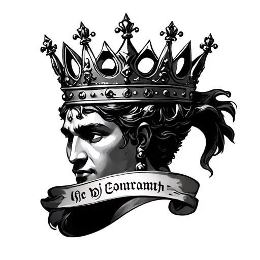 Crown With Monarch Written Down On Chest