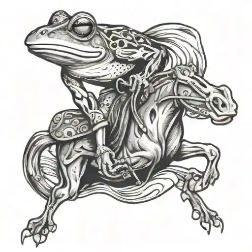 Frog Riding A Bucking Horse