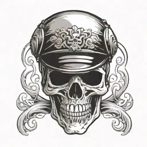 Helmet Skull With Mustachr