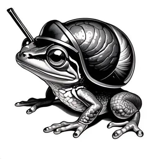 Frog With Snail Helmet