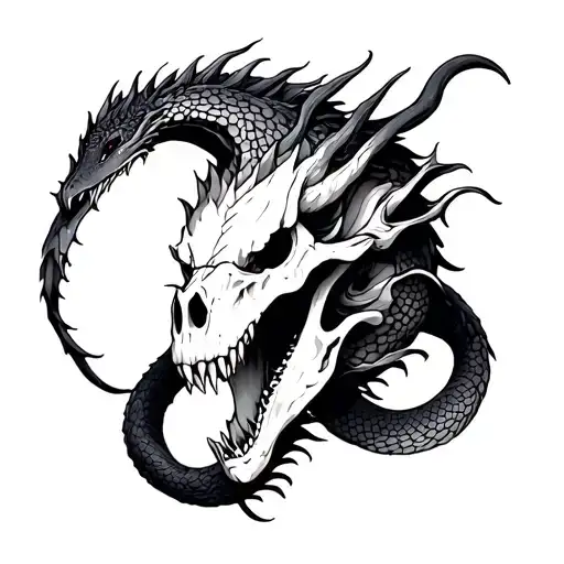 Dragon Skull Moon Snake