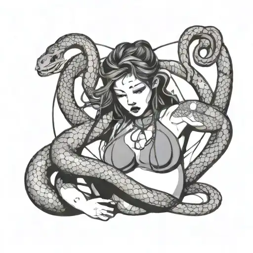 Shibari Surrounded By Snake