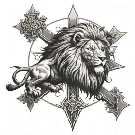 Lion And Cross Religeous
