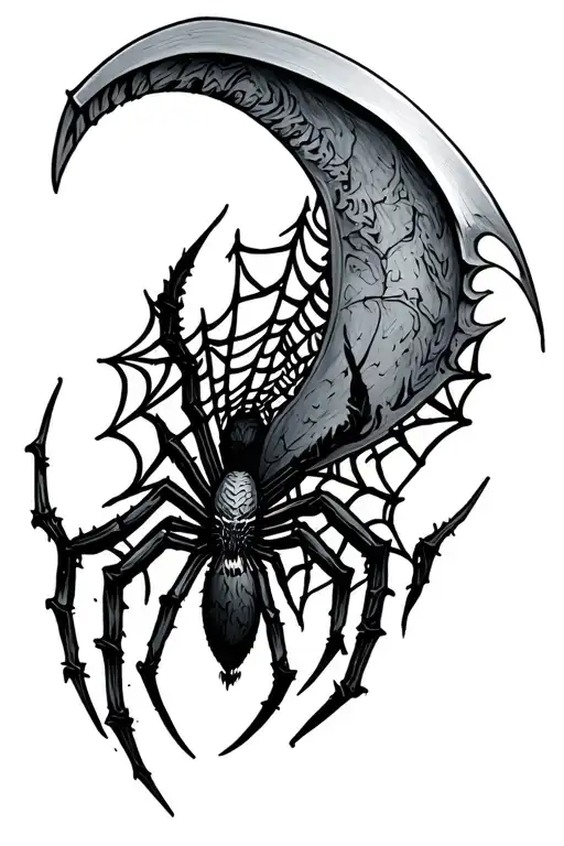 Scythe With Spider Web