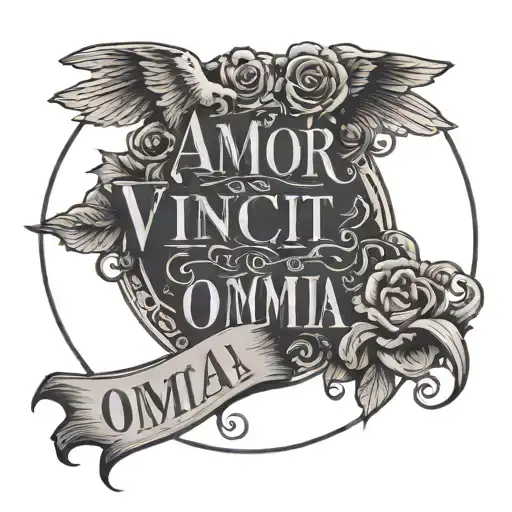Amor Vincit Omnia Words In A Circle For Married Couple Classy