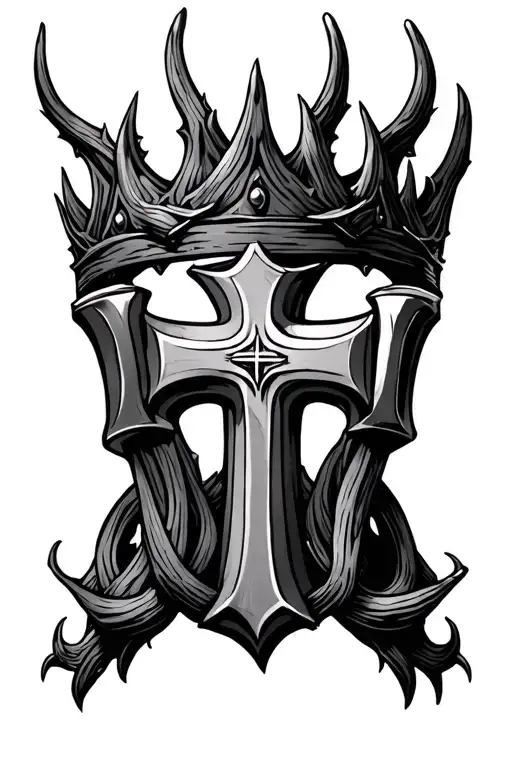 Thorn Crown And Cross