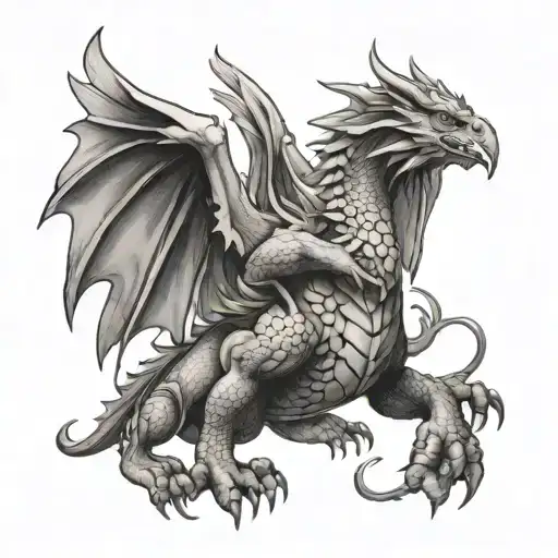 Griffin Fighting Dragon