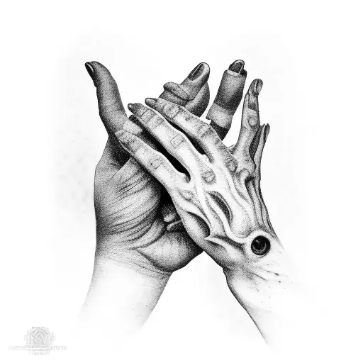 Creepy Hands Tearing Open Skin