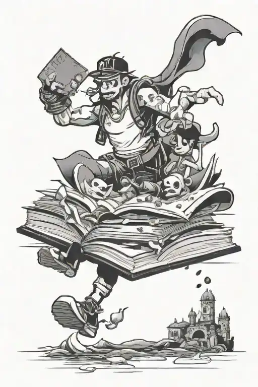 Book Openning Up And Having Characters Running Out